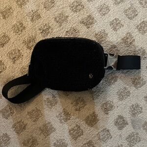 Black Fleece Belt Bag